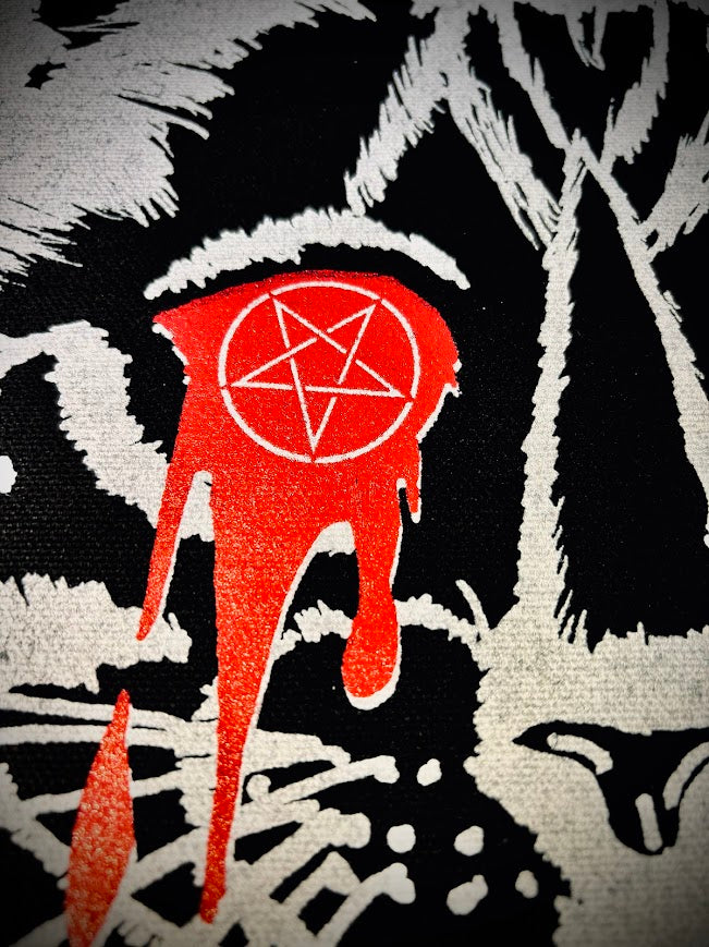 Cats, not Christ large back patch.