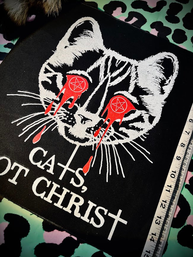 Cats, not Christ large back patch.