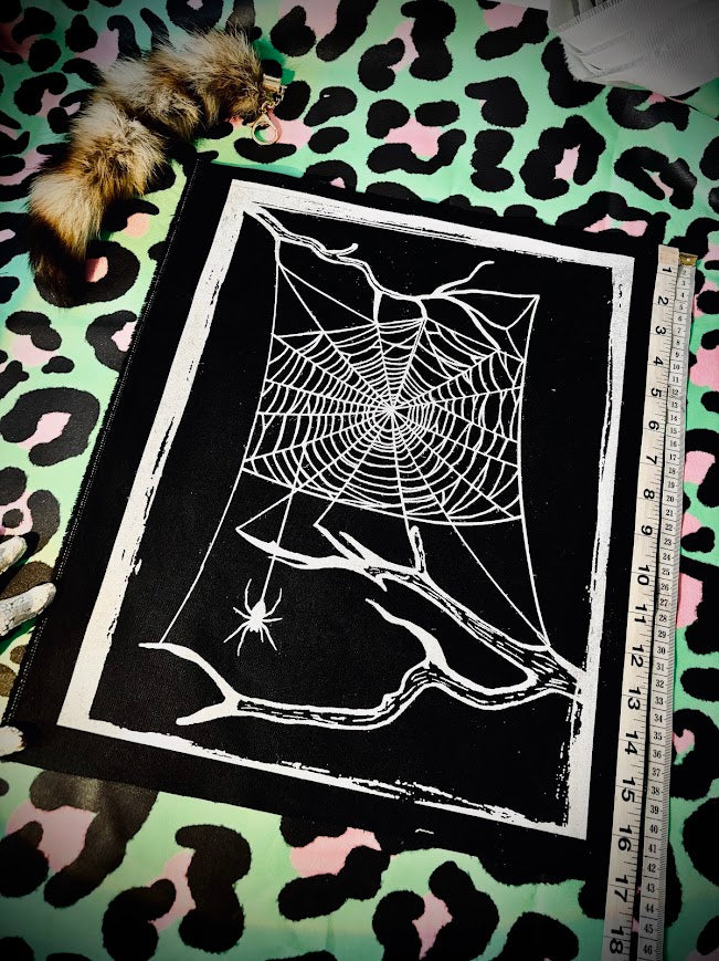 large spider web back patch.