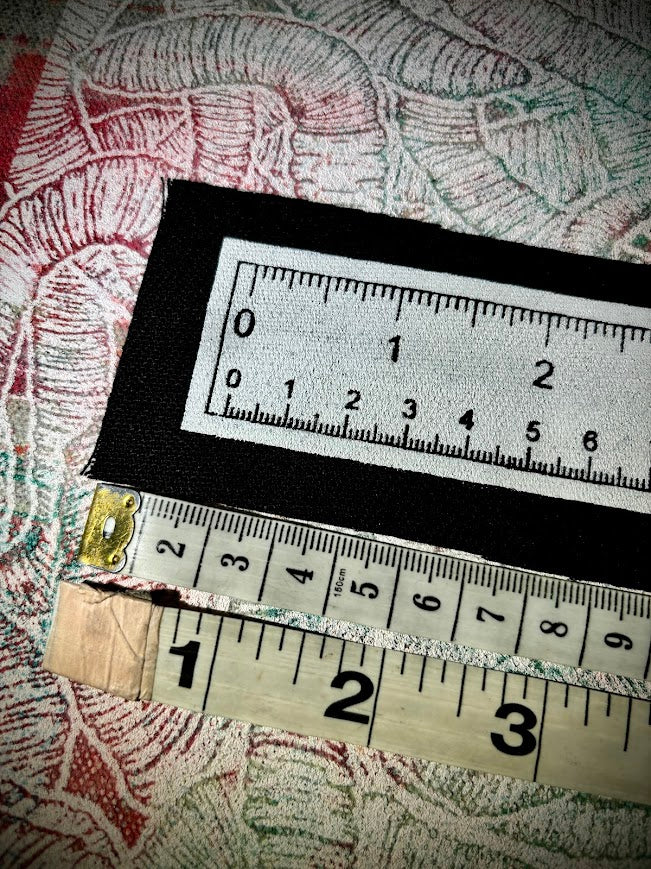 Accurate ruler sew on patch