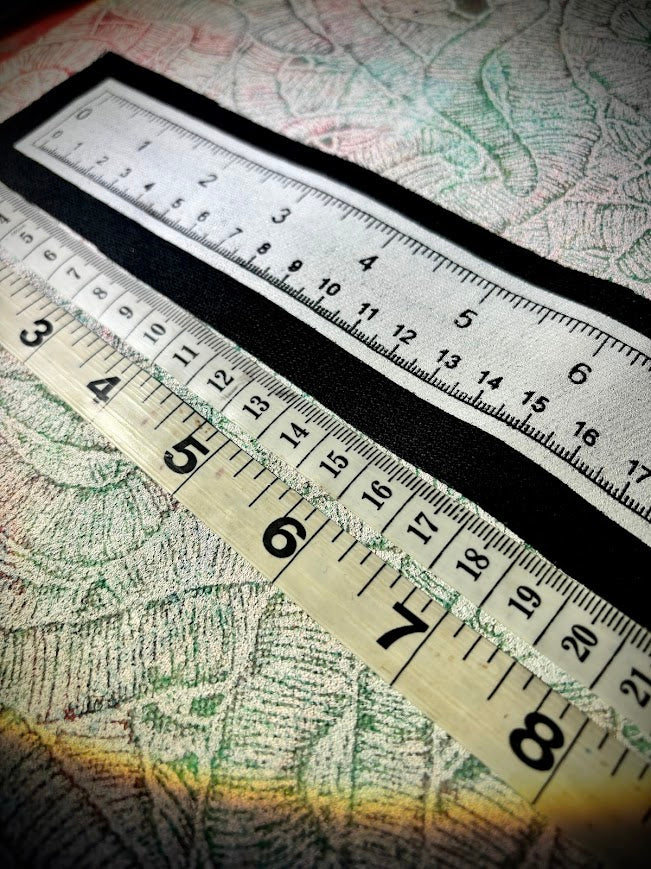 Accurate ruler sew on patch
