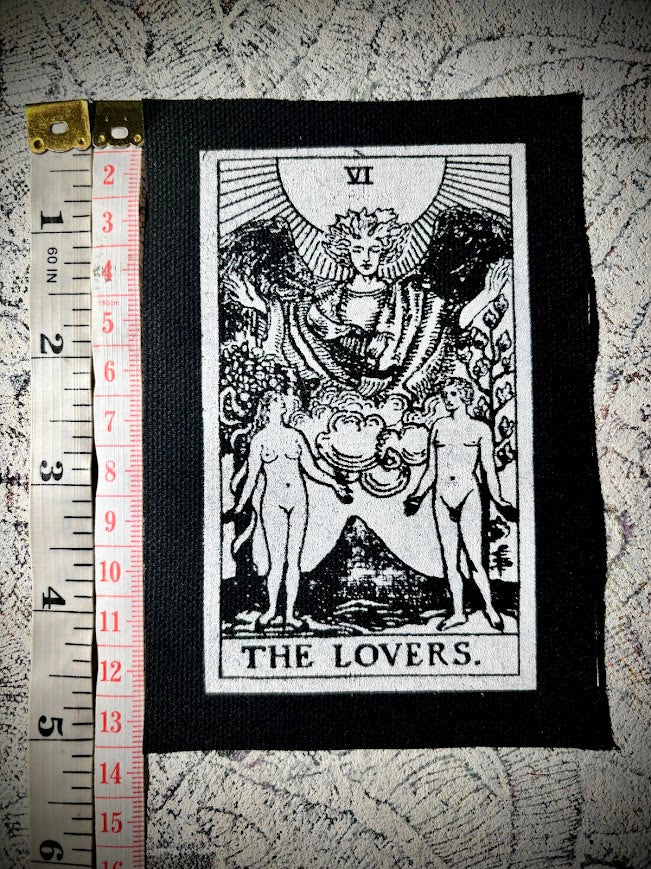 The Lovers tarot card sew on patch