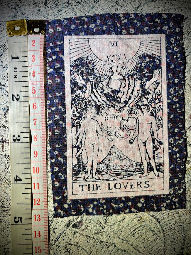 The Lovers tarot card sew on patch