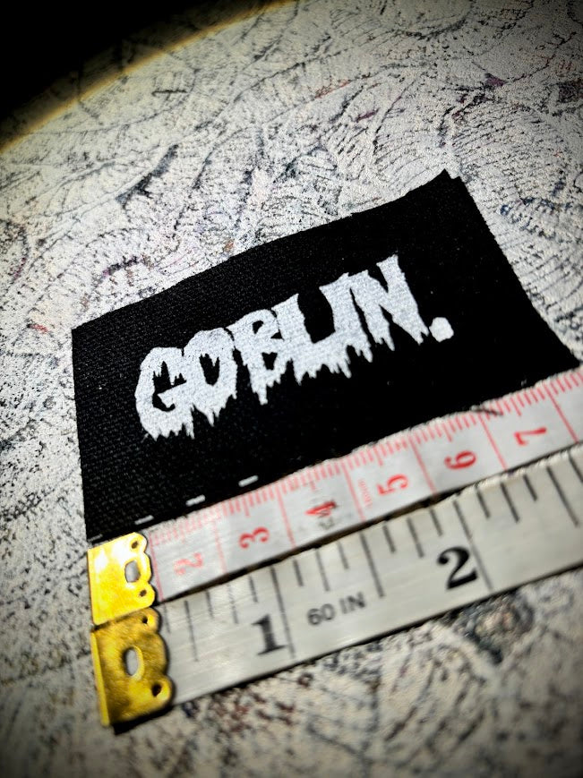 Goblin mini patch! small little patch that says goblin. for all those crusty punk and goth goblins out there.