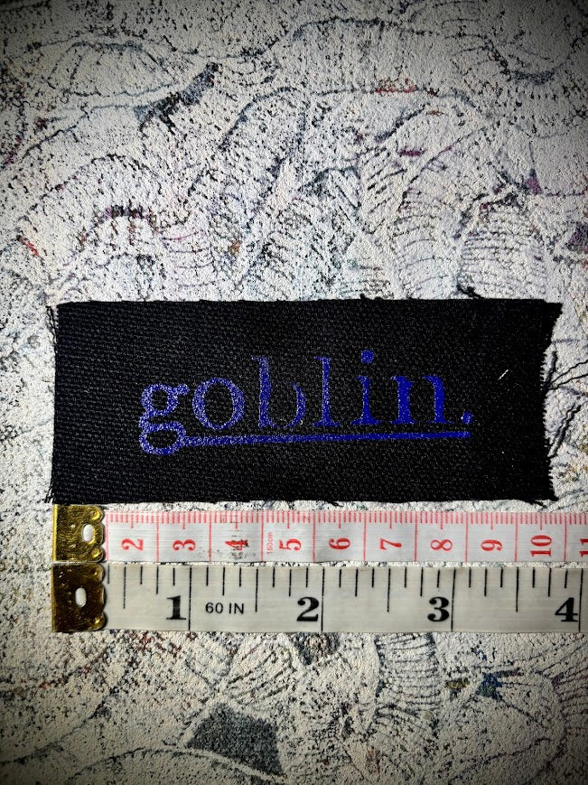 Goblin mini patch! small little patch that says goblin. for all those crusty punk and goth goblins out there.