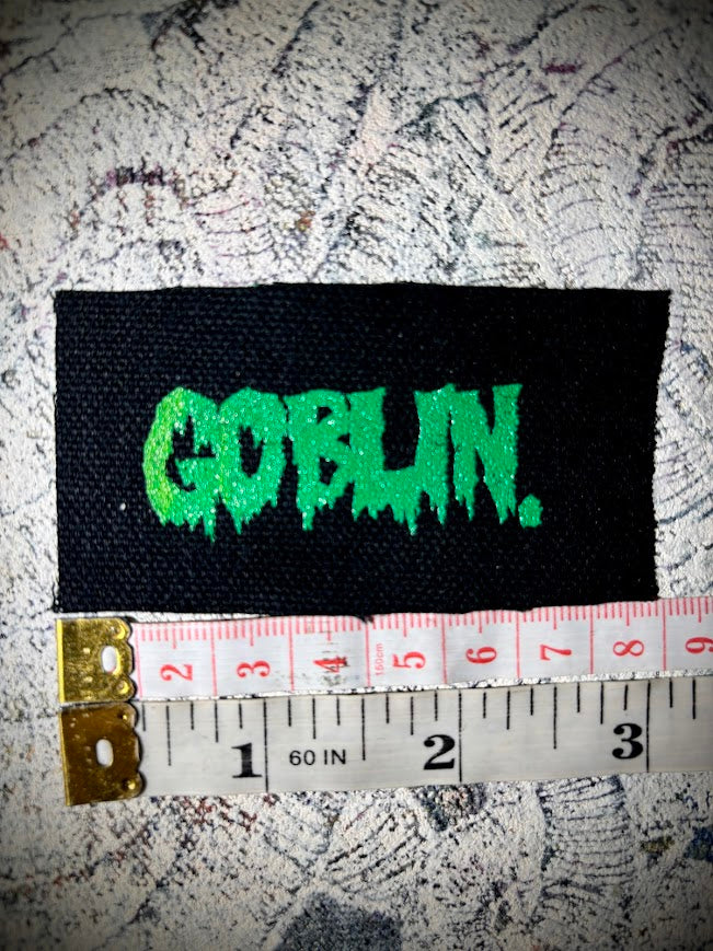 Goblin mini patch! small little patch that says goblin. for all those crusty punk and goth goblins out there.