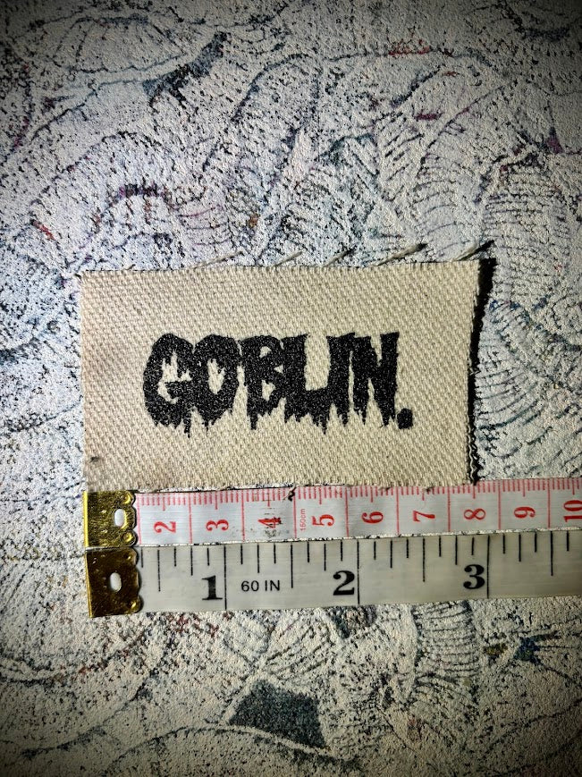 Goblin mini patch! small little patch that says goblin. for all those crusty punk and goth goblins out there.