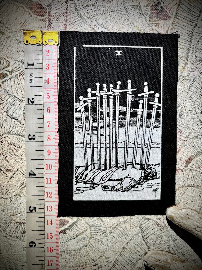 Ten of swords tarot sew on patch