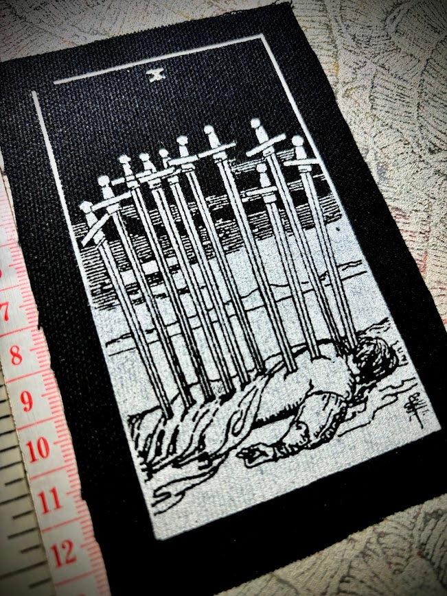 Ten of swords tarot sew on patch