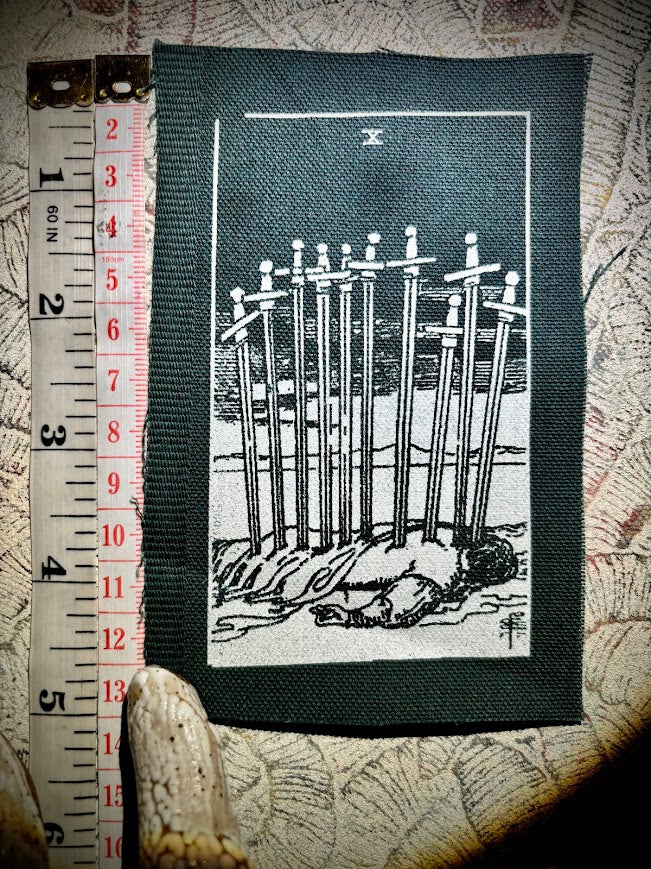 Ten of swords tarot sew on patch