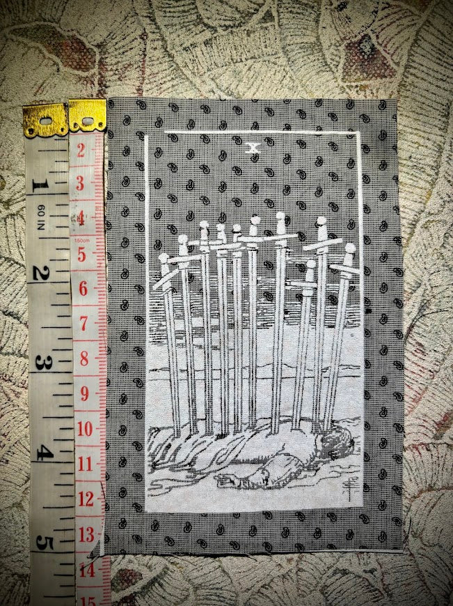 Ten of swords tarot sew on patch