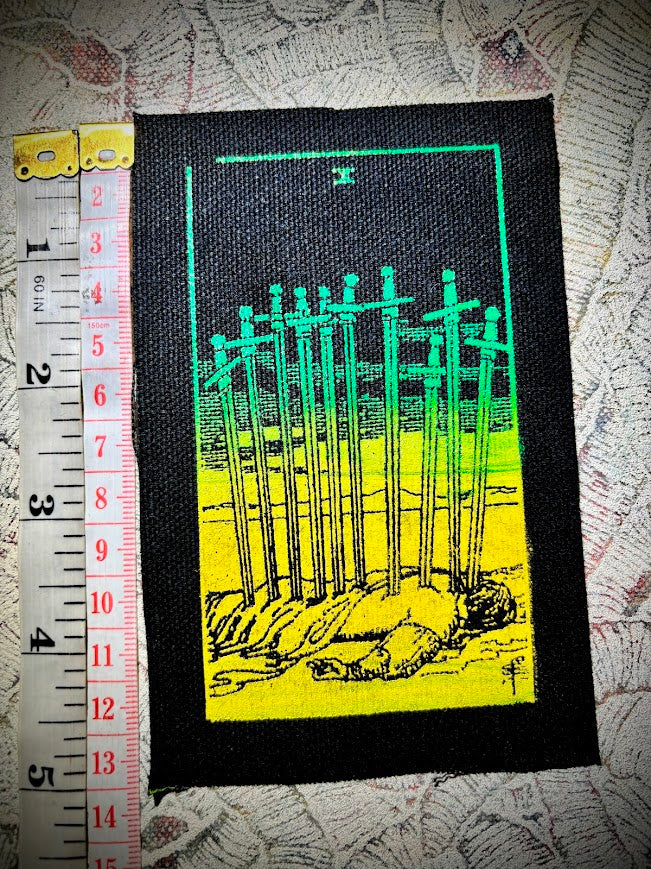 Ten of swords tarot sew on patch