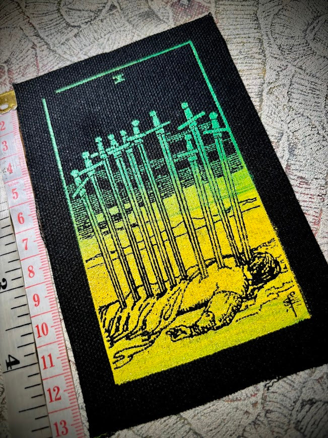 Ten of swords tarot sew on patch