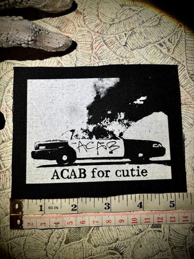ACAB for Cutie sew on patch with burning cop car