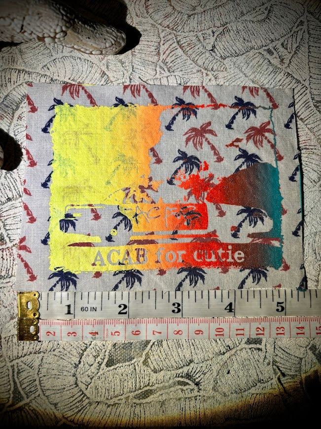 ACAB for Cutie sew on patch with burning cop car