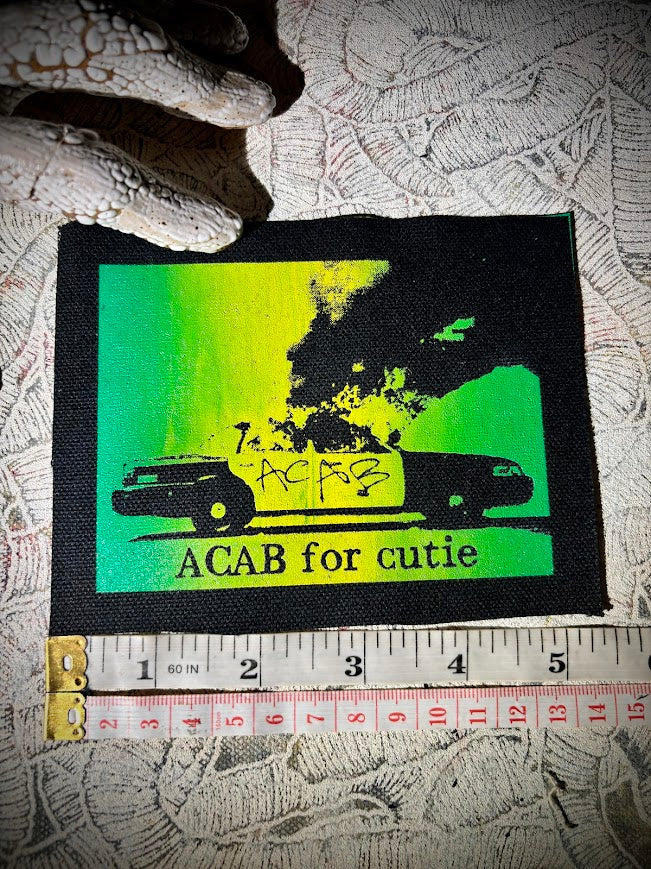 ACAB for Cutie sew on patch with burning cop car