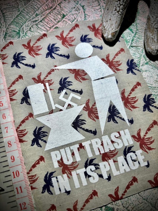 Put Trash in it's Place. Anti Nazi sew on patch