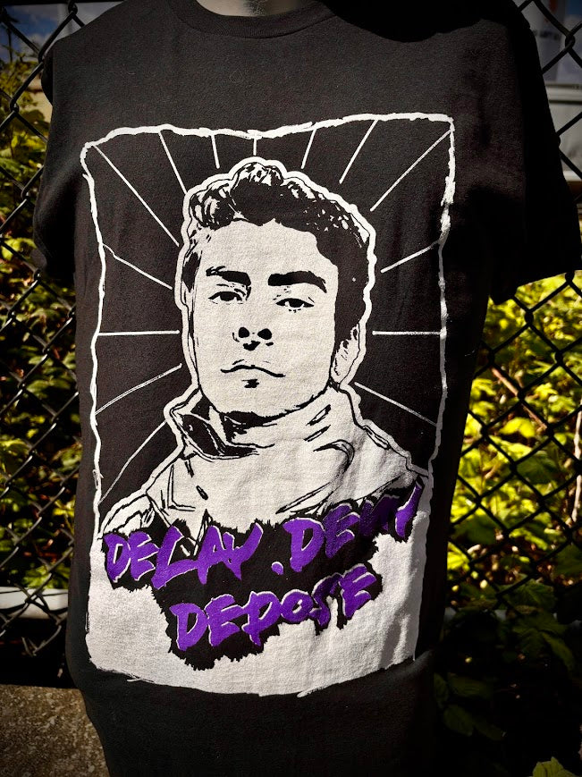Luigi Mangione, Delay Deny Depose t-shirt