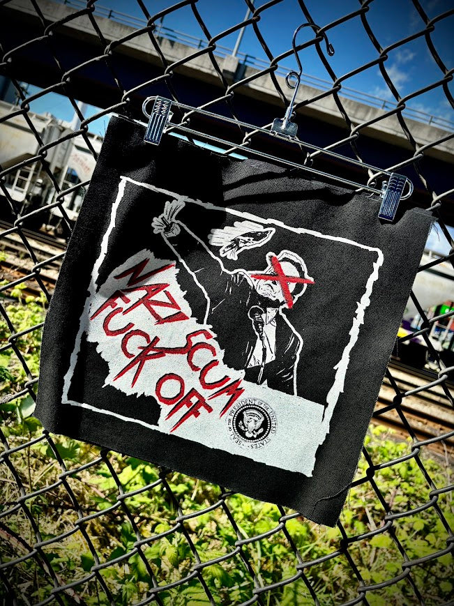 Elon musk, Nazi scum fuck off back patch.