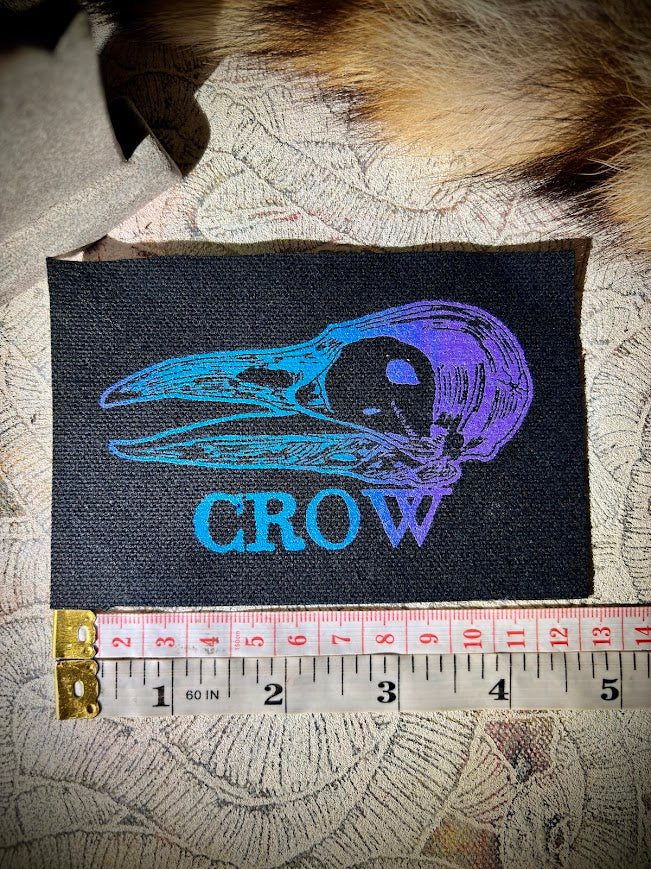 Crow Skull sew on patch