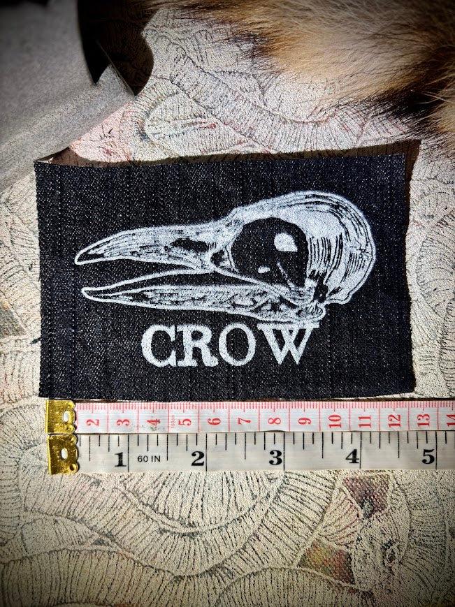 Crow Skull sew on patch