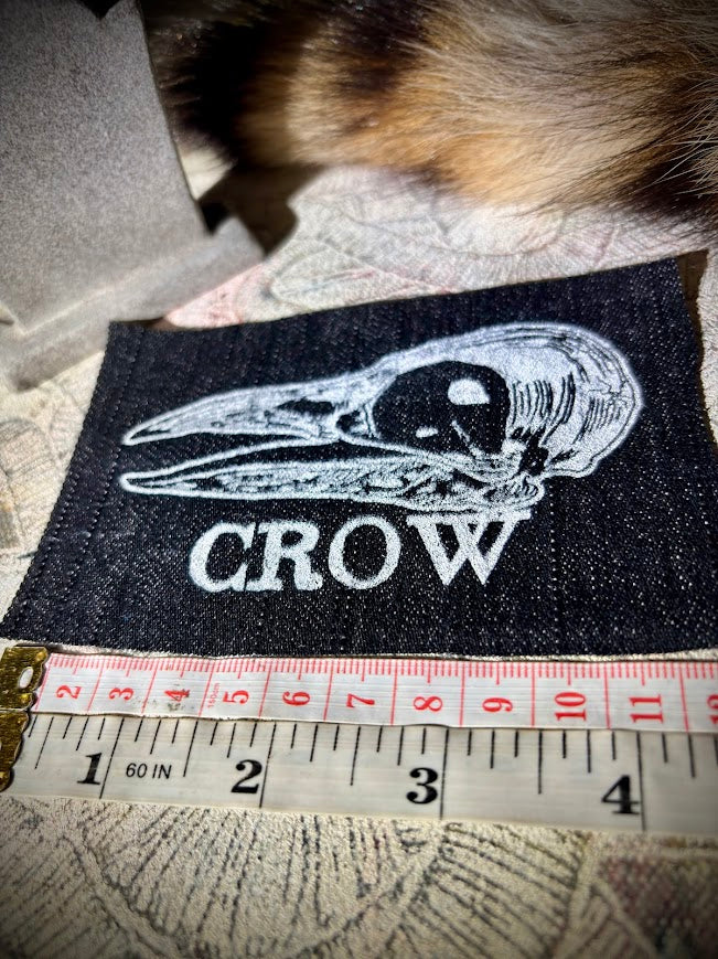 Crow Skull sew on patch