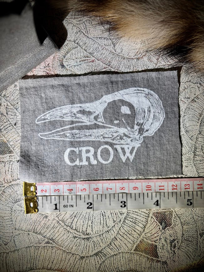 Crow Skull sew on patch