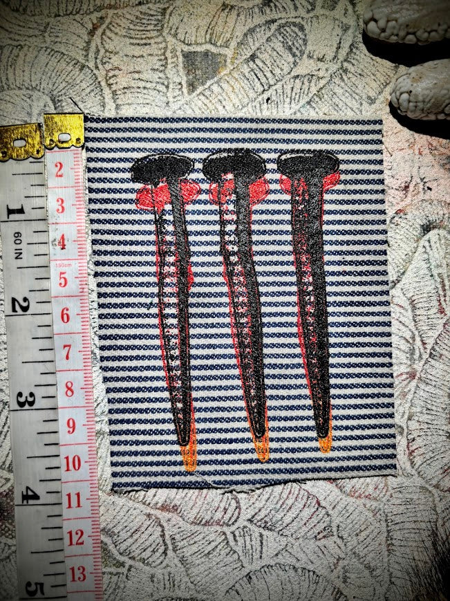 Three Coffin nails sew on patch