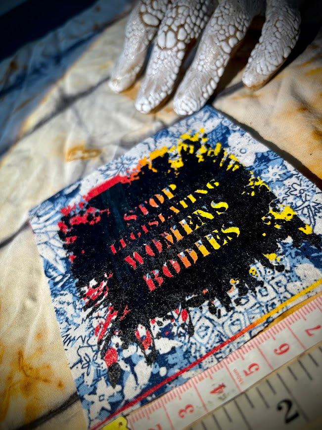 Stop Legislating Women’s Bodies crusty punk patch