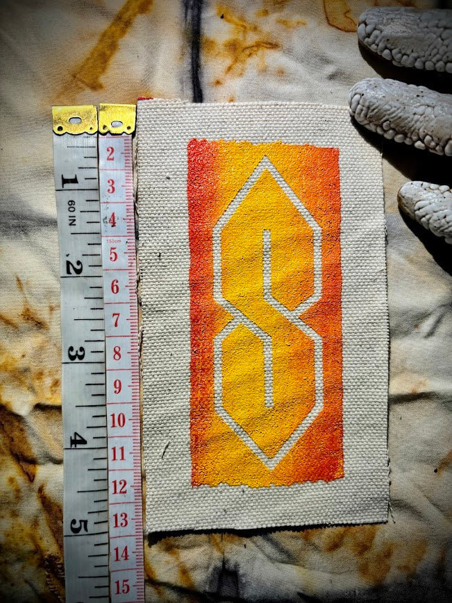 The cool S. that greasy 90's binder S thing sew on patch.