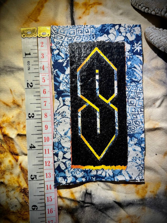 The cool S. that greasy 90's binder S thing sew on patch.