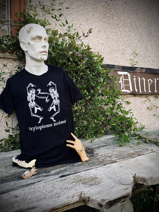 Dancing Skeletons make xylophone noises t-shirt.