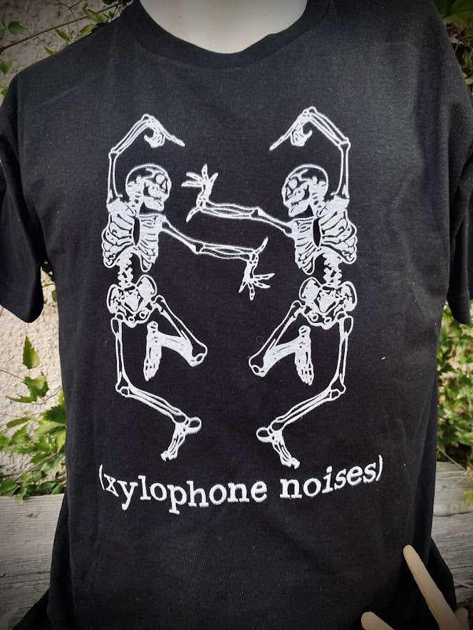 Dancing Skeletons make xylophone noises t-shirt.