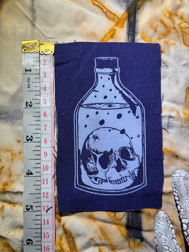Skull in a Bottle sew on patch