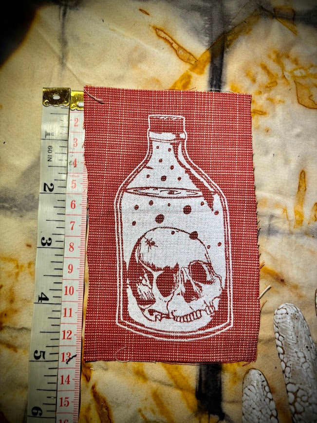 Skull in a Bottle sew on patch