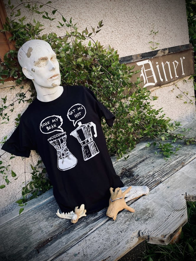 Get Me Hot! Soak My Bean! Cheeky coffee tee.