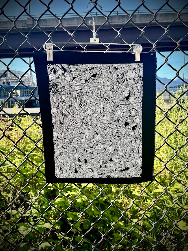 WORMS! large worm back patch panel.