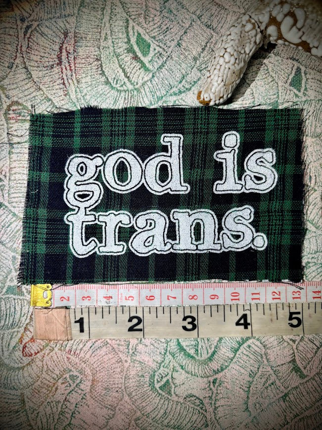 God is Trans sew on patch.
