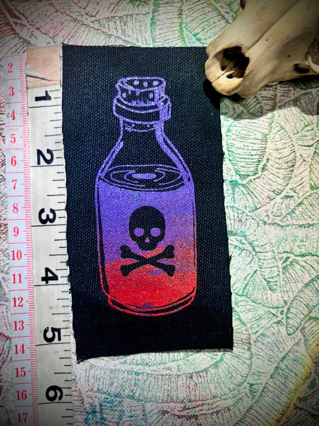 Little bottle of poison sew on patch