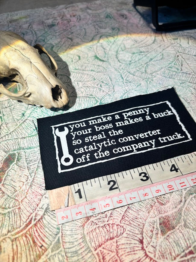 Anti work poem sew on patch