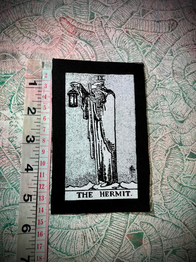 The Hermit tarot card patch.