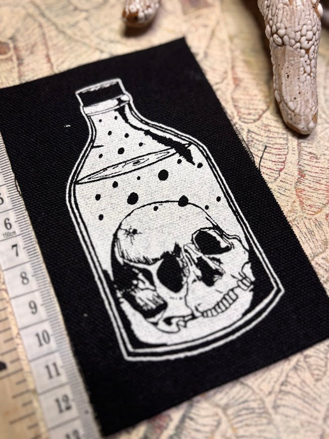 Skull in a Bottle sew on patch