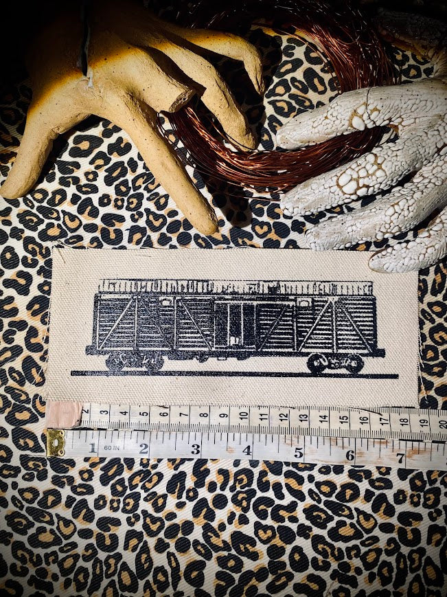 Old boxcar sew on patch.