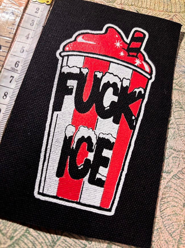 Fuck ICE slushie sew on patch