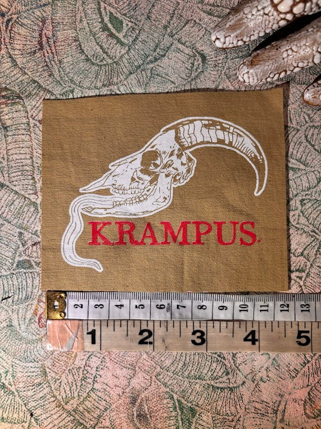Krampus skull sew on patch