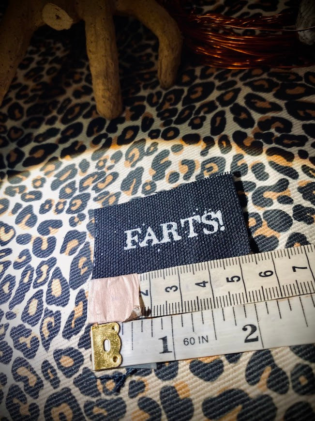 It's a tiny patch that says Farts.