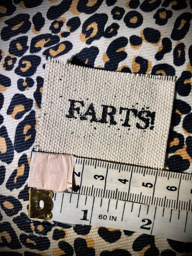 It's a tiny patch that says Farts.