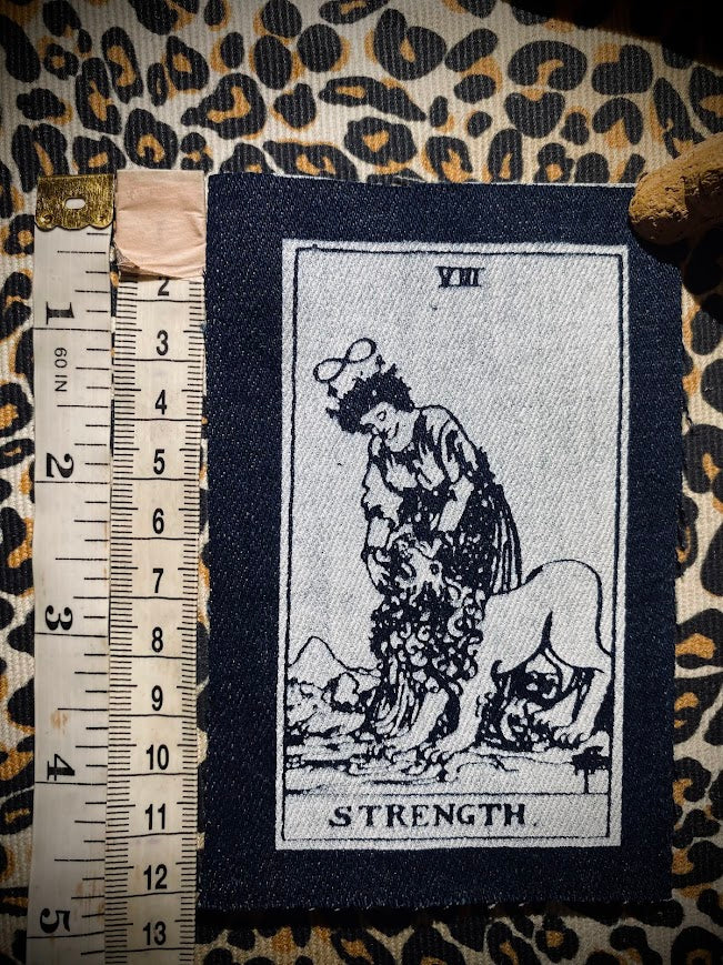 Strength tarot card sew on patch