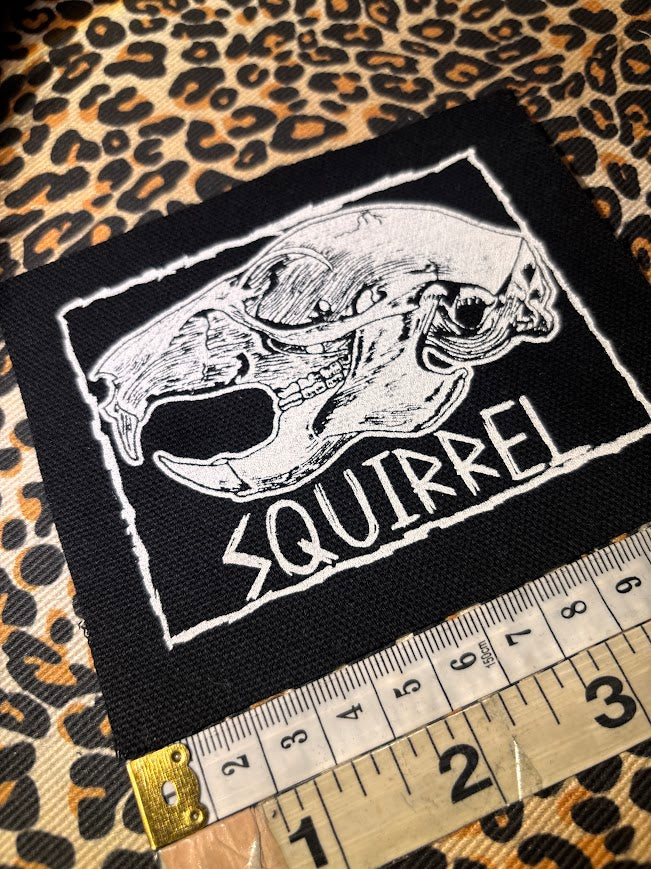 Squirrel skull sew on patch