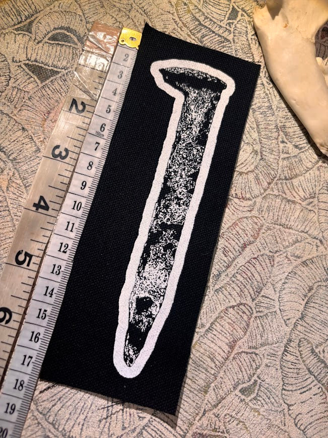 Life size rail spike sew on patch